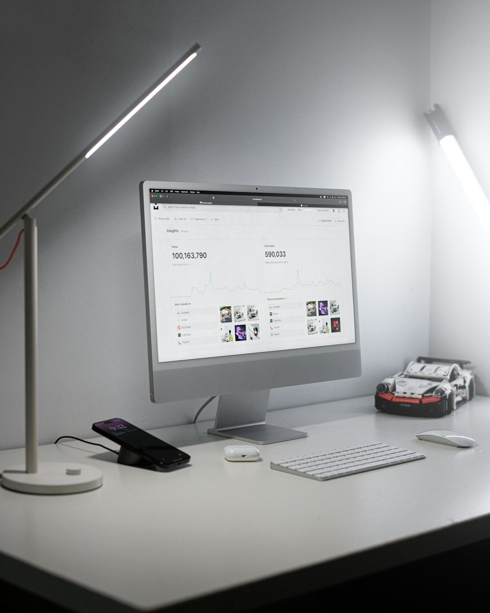 Business information displayed on a computer